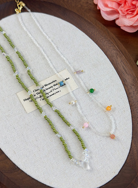 春夏清新天然石串珠项链