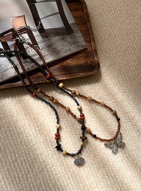 项链天然石新中式中国风民族风