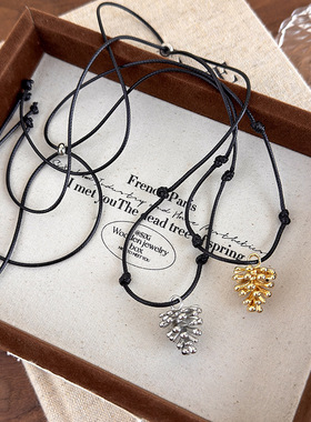 博主同款松果吊坠项链