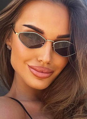 复古墨镜菱形太阳眼镜金属太阳镜