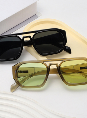 复古双梁太阳眼镜女欧美方形墨镜