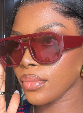 双梁太阳镜女方形防晒太阳眼镜