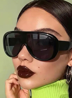 欧美大框墨镜女拍照连体太阳眼镜