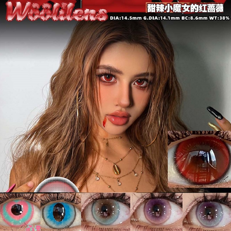 Woolilens沃莉丝半年cos彩色美瞳猫眼心动的信号粉红回忆隐形tj-图0