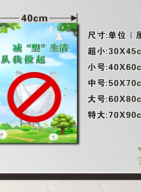 晶兰海报环保宣传画限塑令包邮