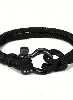 手链男女新品不锈钢弓形扣时尚百搭米兰线手绳学生情侣闺蜜二三人