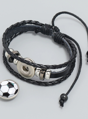潮牌足球韩版儿童男女简约百搭个性动漫手链配饰街舞闺蜜情侣手绳