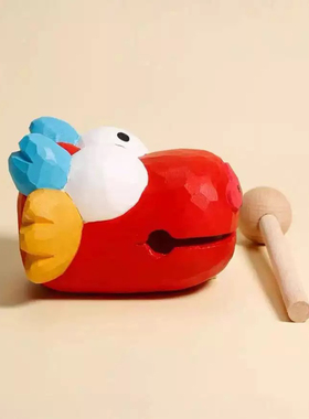 上班发疯摆件木鱼木雕龙头工位治愈情绪电脑桌面摆件解压ins风