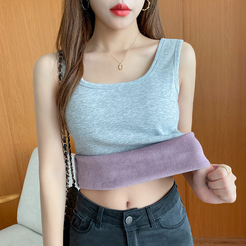 秋冬保暖背心女加绒加厚内搭保暖上衣女内衣一体绒带胸垫打底衫,淘宝优惠券,粉丝福利购,淘宝优惠卷
