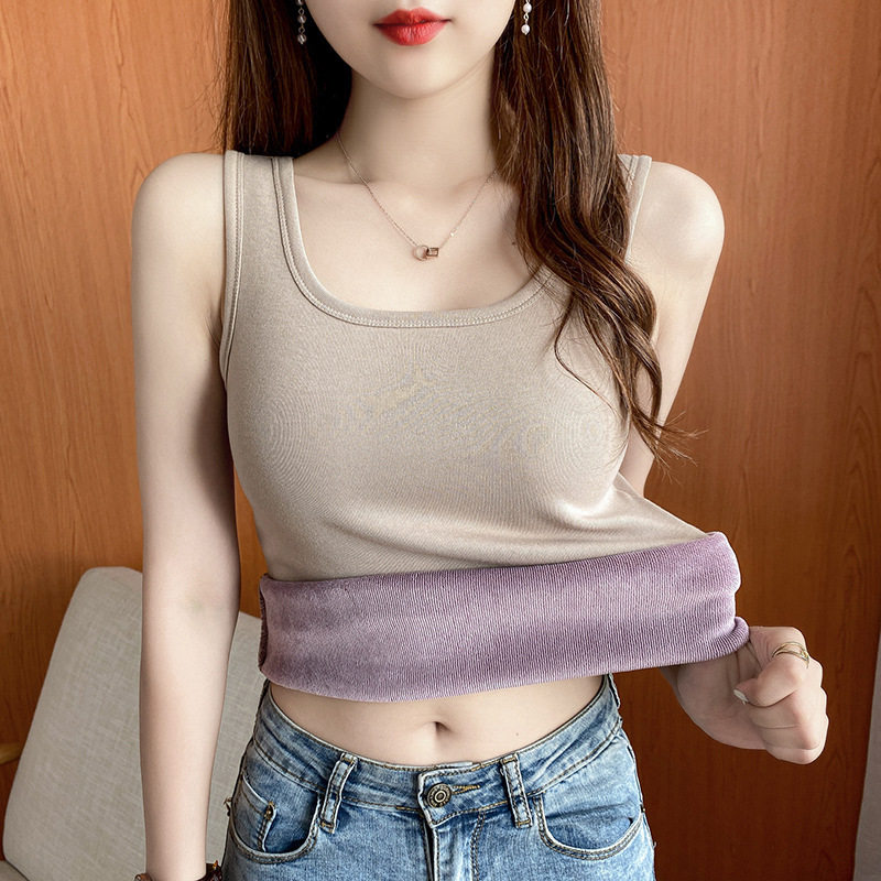 新款保暖背心女内穿无痕加绒加厚修身秋冬无袖打底上衣马甲,淘宝优惠券,粉丝福利购,淘宝优惠卷