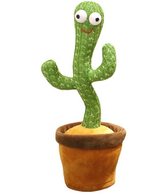 跨境网红跳舞仙人掌会唱歌扭扭会说话搞笑儿童玩具家居装饰摆件