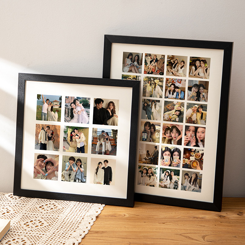 实木九宫格相框摆台洗照片定制diy拼图情侣拍立得打印纪念册挂墙,淘宝优惠券,粉丝福利购,淘宝优惠卷