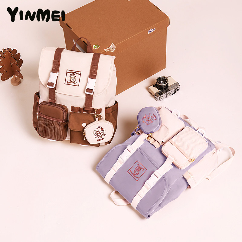 yinmei原创2022新款大容量女双肩包 音魅双肩背包