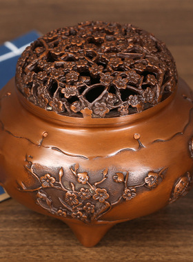 正品紫铜熏香炉摆件工艺品客厅家居装饰品四季香炉