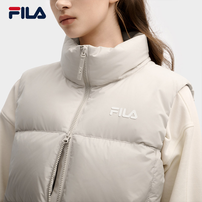 FILA 斐乐官方女士羽绒马甲2025冬新款时尚休闲基础保暖立领外套,淘宝优惠券,粉丝福利购,淘宝优惠卷
