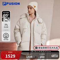FILA FUSION Phile Tide Cards Lovers White Duck Suede Down Down Clothes Winter Warm Blouse even hat jacket
