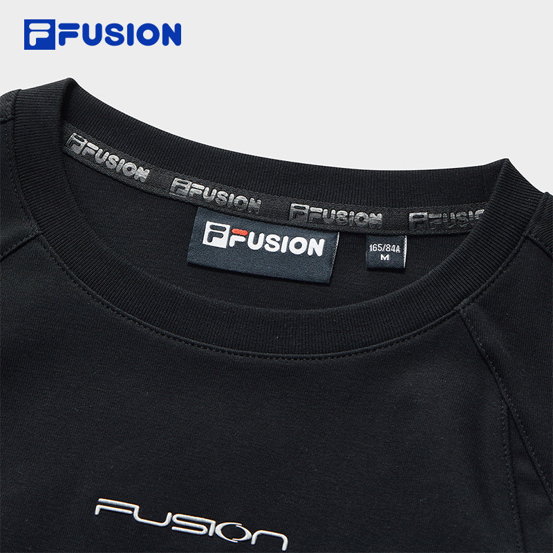 FILA FUSION斐乐潮牌女子针织短袖衫2025夏季新款休闲拼色紧身T恤,淘宝优惠券,粉丝福利购,淘宝优惠卷