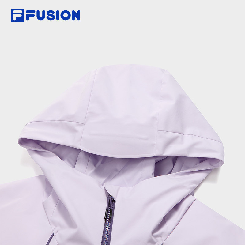 FILA FUSION斐乐潮牌梭织外套女2025冬新款休闲宽松拼色连帽上衣,淘宝优惠券,粉丝福利购,淘宝优惠卷