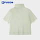 ເສື້ອຖັກຜູ້ຍິງ FILA FUSION Fila trendy brandy knitted shirt 2026 summer new tight-fitting stand-up collar with short-sleeved casual top