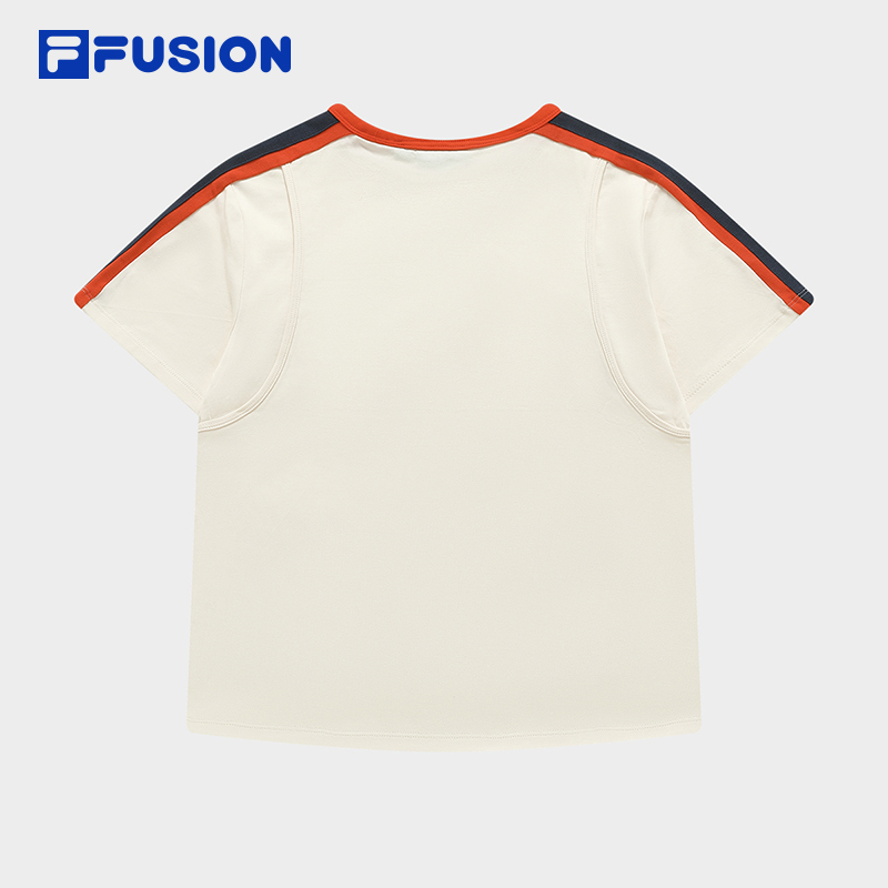 FILA FUSION x FACETASM斐乐潮牌女子针织短袖衫2024夏季新款T恤 - 图1