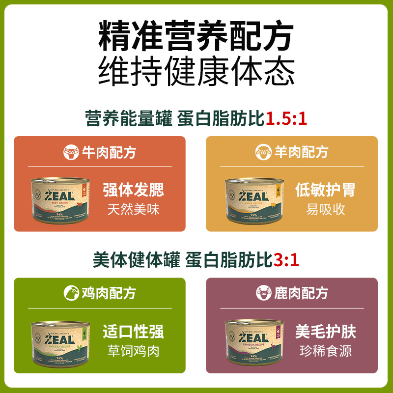 zeal全价主食罐新西兰进口狗罐头拌狗粮营养狗狗全犬通用170g*8-图2