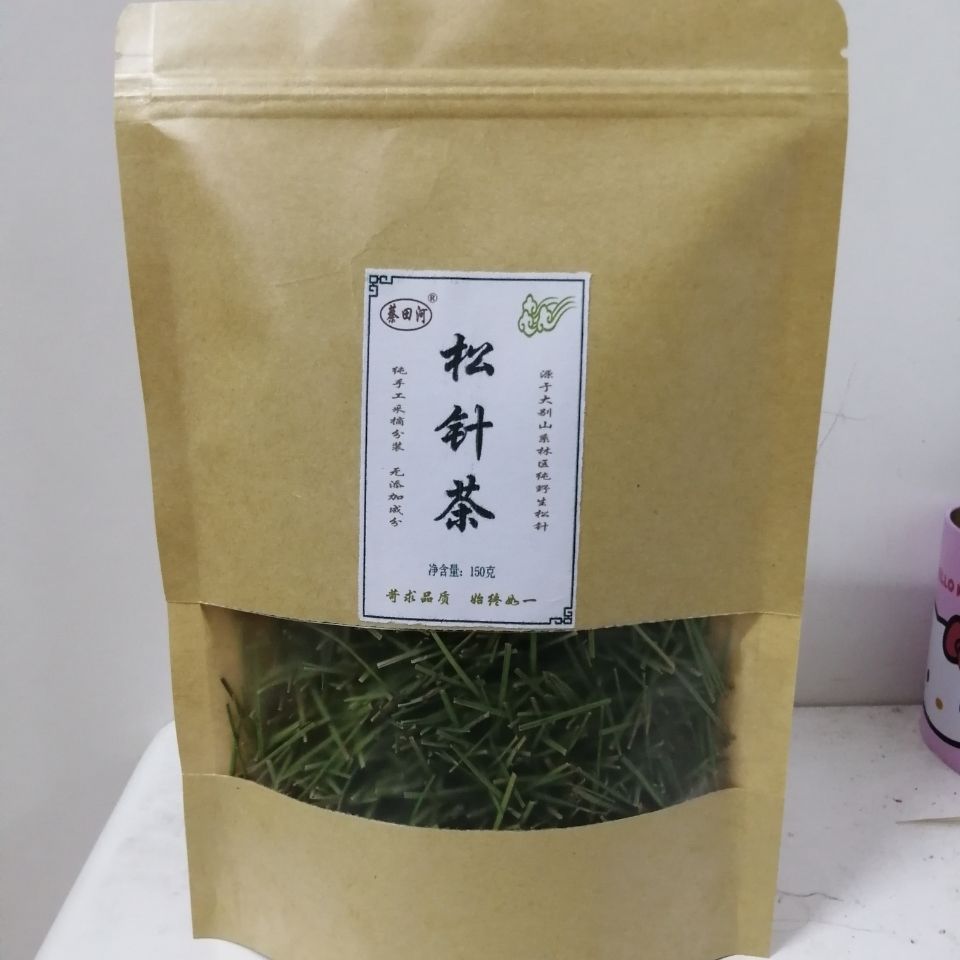 蔡田河牌松针茶松树叶全松茶纯野生自然阴干150克装大北山特产茶-图1