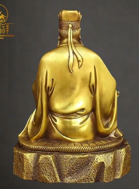 铜瑞祥高端纯铜黄大仙摆件赤松仙子黄初平坐像家居客厅供奉桌面装