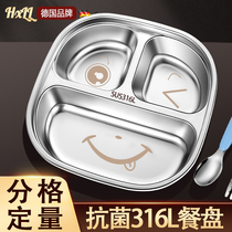 316 stainless steel children dinner plate sub-g baby male and female child dining tray special tableware rice bowl