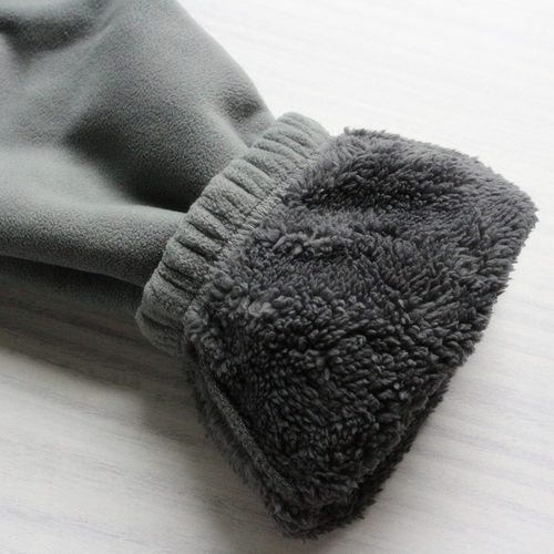 出口挪威特厚加绒卫裤男束脚宽松拉链收口运动裤羊羔绒保暖女长裤 - 图3