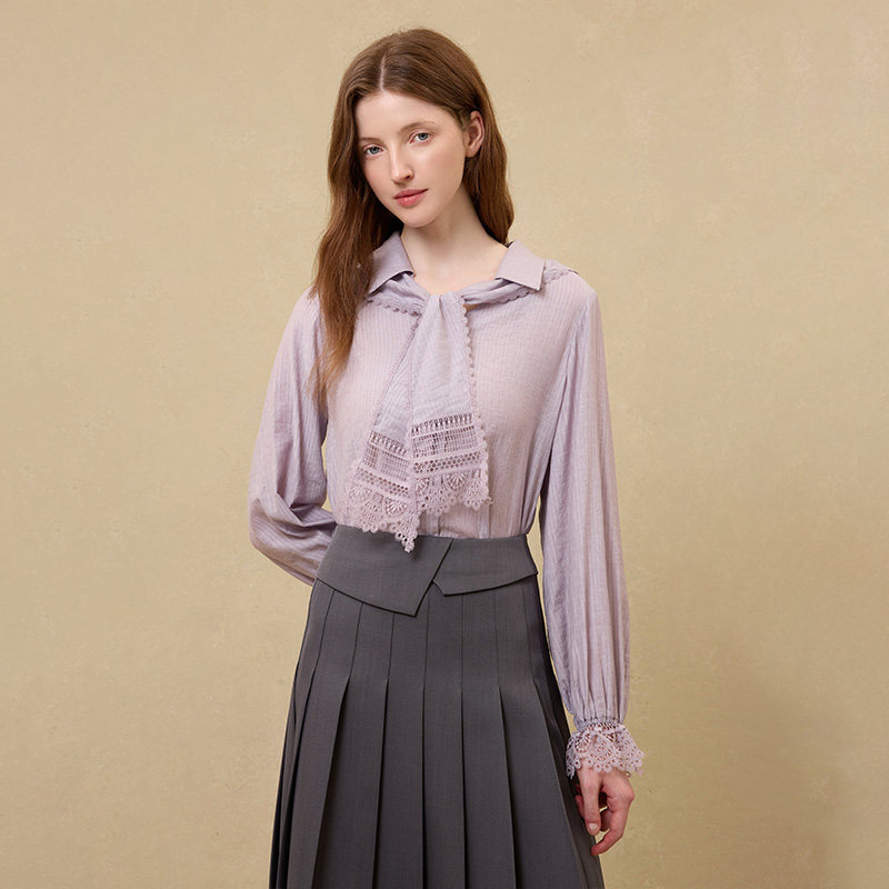 PIT法式复古紫色披肩两件套长袖衬衫雪纺衫女2025夏凉感上衣,淘宝优惠券,粉丝福利购,淘宝优惠卷