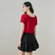 PIT retro French puff sleeve short sweet lace collar shirt women's summer new chic top