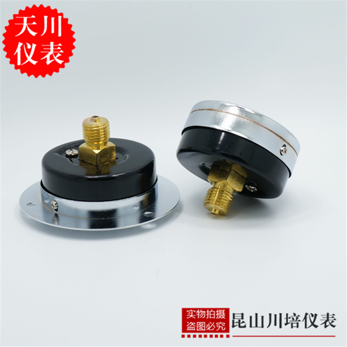 上海天川仪表轴向带边真空压力表-0.1-0MPA负压表YZ-60ZT真空表 - 图0