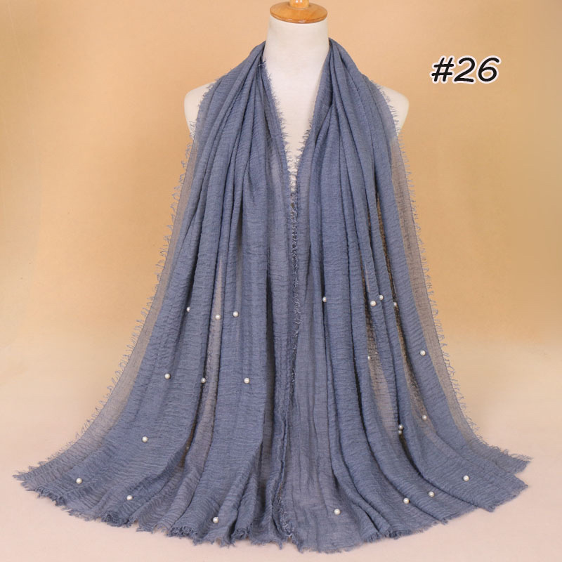 40# colors pearl scarf women 珍珠欧美迪拜中东回族印度珍珠 - 图2