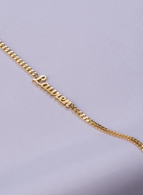 定制项链锁骨链吊坠字母