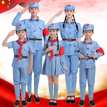 The Red Army acted in childrens clothes children perform costumes small Red Army clothes army uniforms 8 Lutheran Army Semi-red Stars