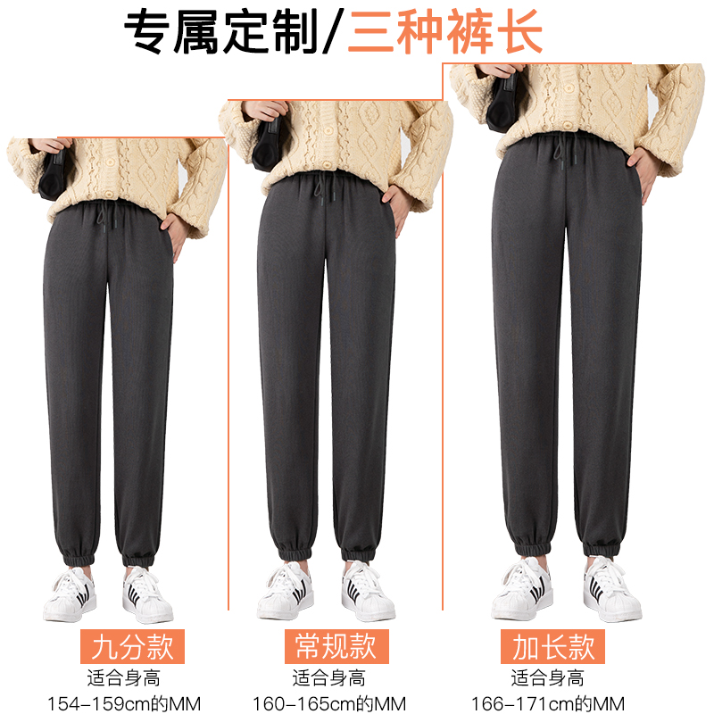 卫裤冬加绒加长版宽松灰色休闲裤子 桑贝拉休闲裤