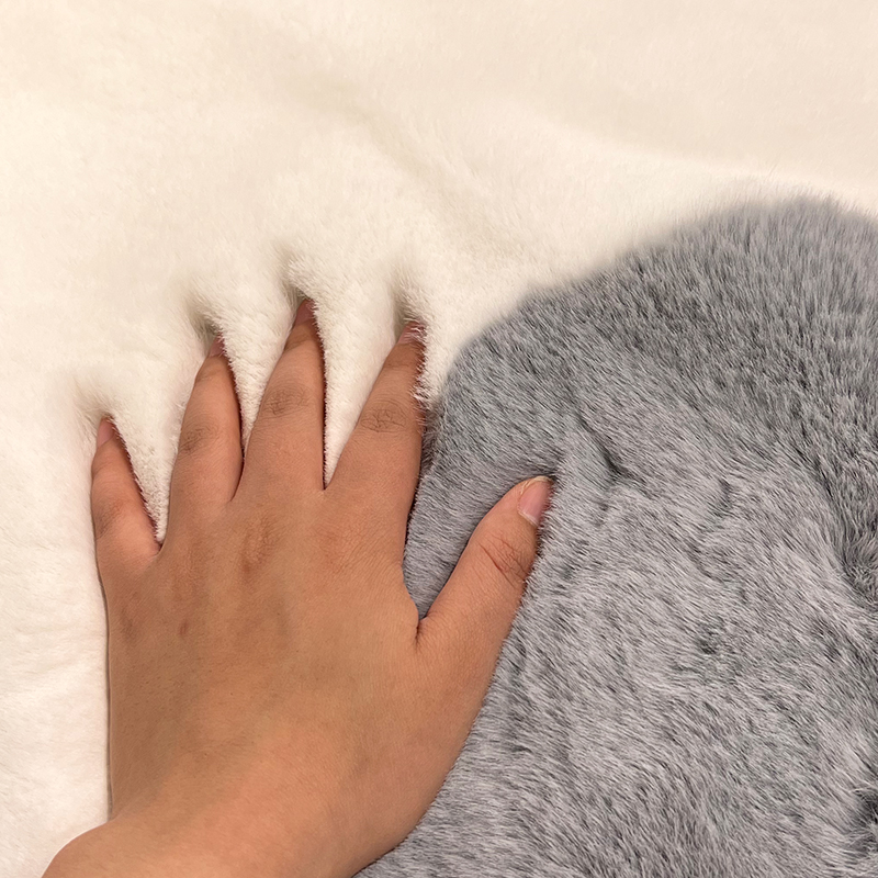 加厚卧室床边地毯仿兔毛轻奢毛绒地垫高级感不规则异形地毯撸猫感 - 图3