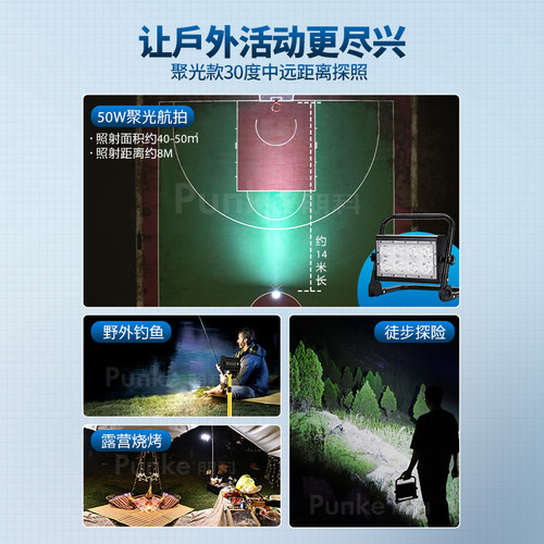 充电led红光射灯长续航驱蚊夜钓集鱼灯鱿鱼诱鱼灯户外红色露营灯 - 图1