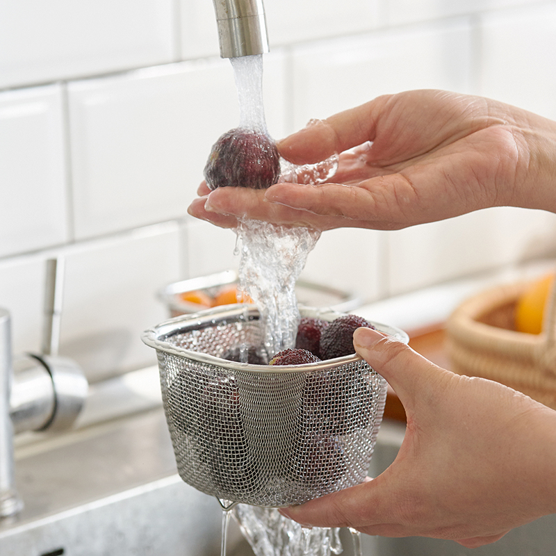 肆月方形不锈钢沥水篮厨房过滤网碗洗米杯洗水果神器控油炸碗漏盆,淘宝优惠券,粉丝福利购,淘宝优惠卷