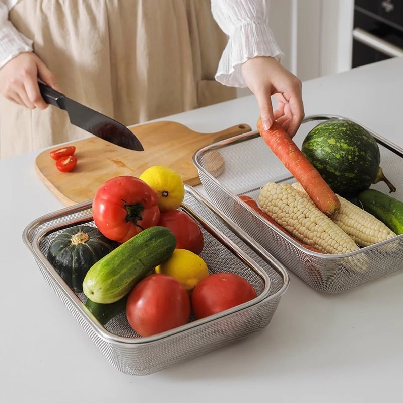 肆月304不锈钢沥水篮洗菜盆新款水果收纳筐厨房水槽洗水果滤水篮,淘宝优惠券,粉丝福利购,淘宝优惠卷
