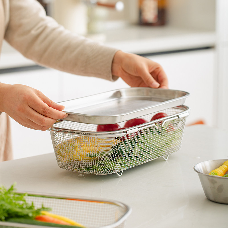 肆月304不锈钢沥水篮洗菜盆新款水果收纳筐厨房水槽洗水果滤水篮,淘宝优惠券,粉丝福利购,淘宝优惠卷