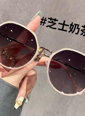 韩国级感脸显太阳眼镜大框女款可配度数抗镜架太阳眼镜方圆近视