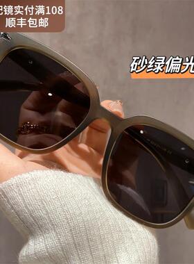 韩国黑框茶色太阳眼镜新款款偏光近视带太阳眼镜2026男女级感可