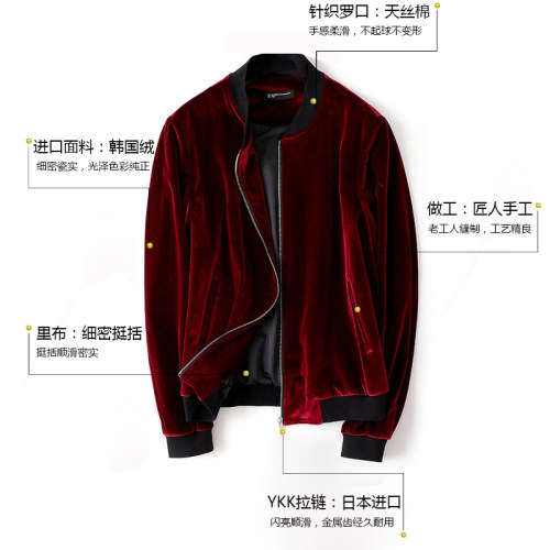 坦佐潮牌秋冬情侣款男女装真进口丝绒夹克港风女士短外套YKK拉链 - 图3