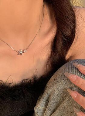 韩系简约海星珍珠项链女独特小众设计感锁骨链精致百搭爆款配饰品