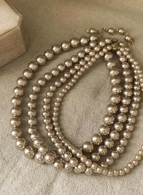 法式复古高级感珍珠项链时尚小众百搭毛衣链轻奢个性设计感项饰女