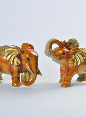 酒架桌面装饰一对招财铜象