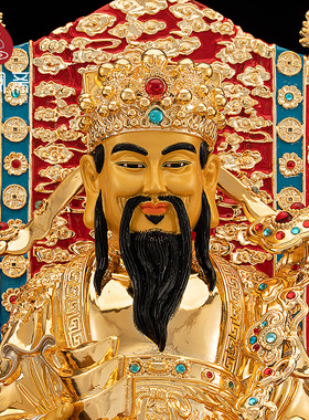 纯铜金衣财神爷供奉家用店铺