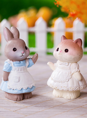 Creative Retro Pastoral Style Rabbit Gardening Landscaping H