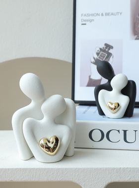 Simple Modern Ceramic Craft Mini uple Character Ornaments Ho